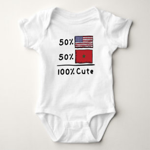 50% American 50% Moroccan 100% Cute Morocco USA Fl Baby Bodysuit