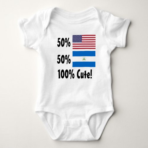 50 American 50 Nicaraguan 100 Cute Baby Bodysuit