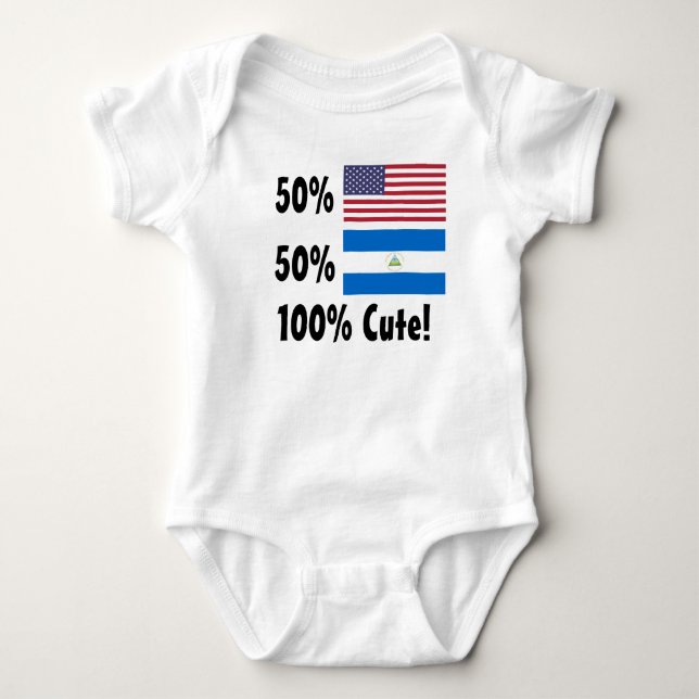 50% American 50% Nicaraguan 100% Cute Baby Bodysuit (Front)