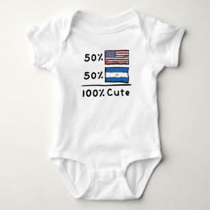 50% American 50% Nicaraguan 100% Cute Nicaragua US Baby Bodysuit