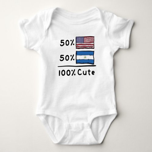 50 American 50 Nicaraguan 100 Cute Nicaragua US Baby Bodysuit