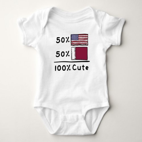 50 American 50 Qatari 100 Cute Qatar USA Flags Baby Bodysuit