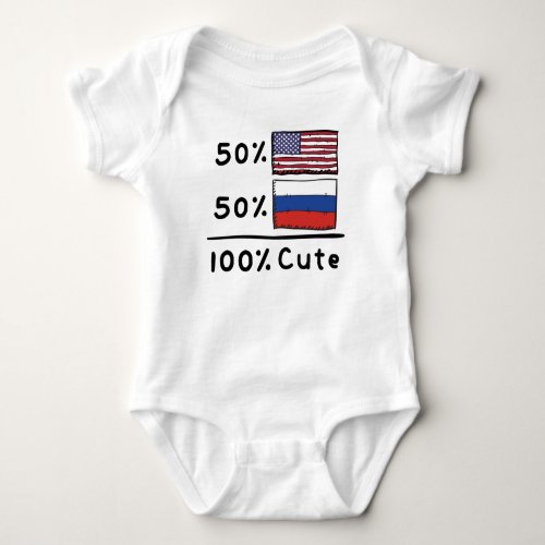 50 American 50 Russian 100 Cute Russia USA Flag Baby Bodysuit