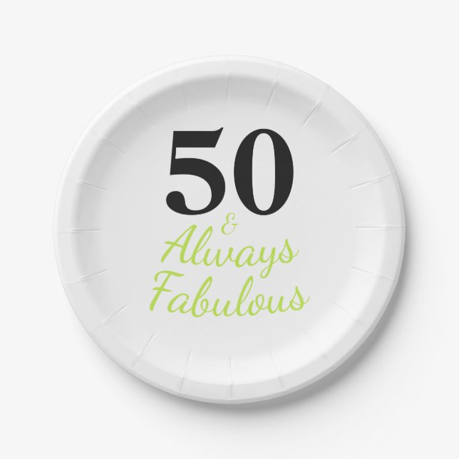 50 and Always Fabulous Paper Plates (Front)
