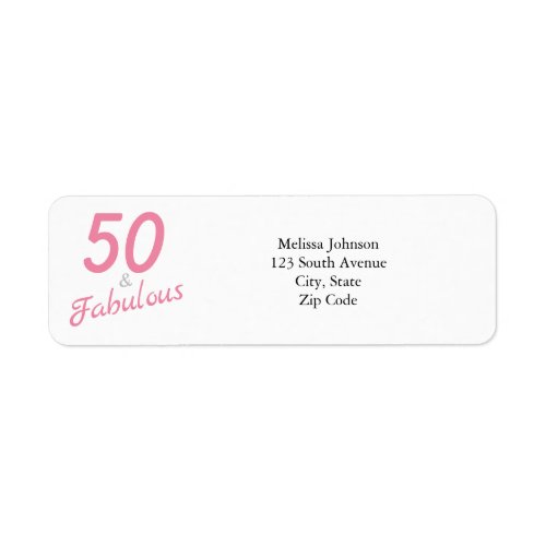 50 and Fabulolus Return Address Label