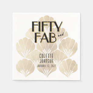50 and Fabulous 1920s Birthday Napkins