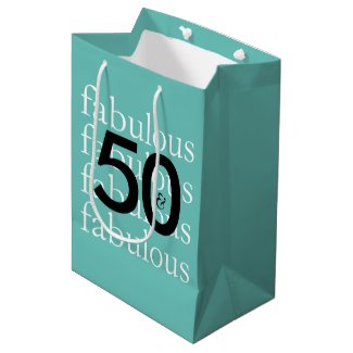 50 and Fabulous 50 Years Birthday Theme Teal Bag