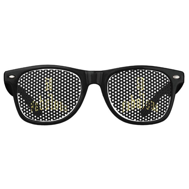 50 and Fabulous 50th birthday Black Gold Retro Sunglasses (Front)