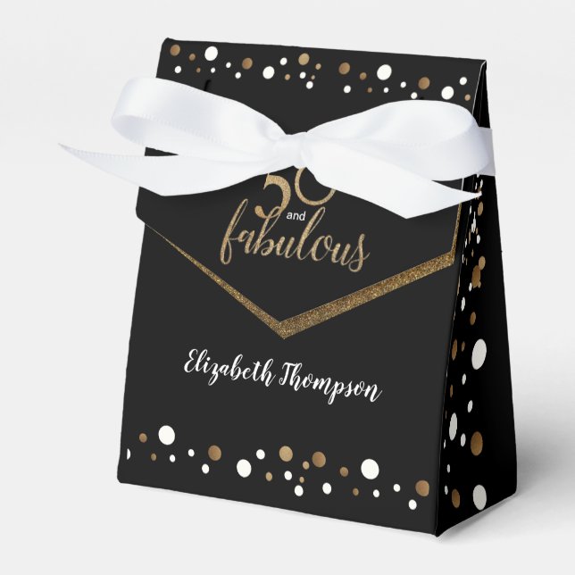 50 and fabulous 50th Birthday box Gold Confetti (Front Side)