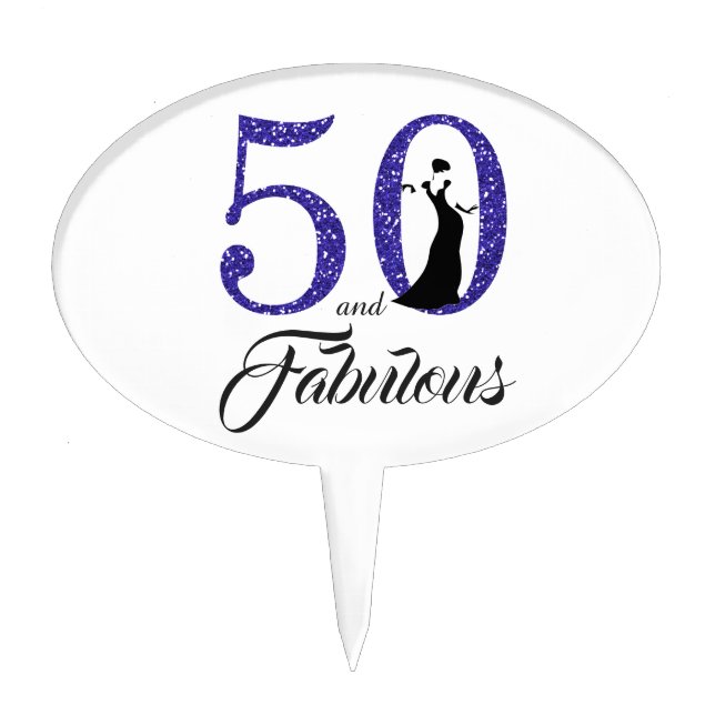 50 and Fabulous 50th birthday Cake Topper (Front)