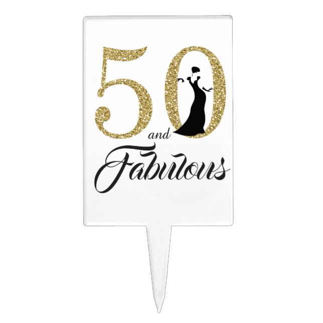 50 and Fabulous 50th birthday Cake Topper (Front)