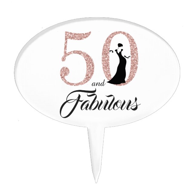 50 and Fabulous 50th birthday Cake Topper (Front)