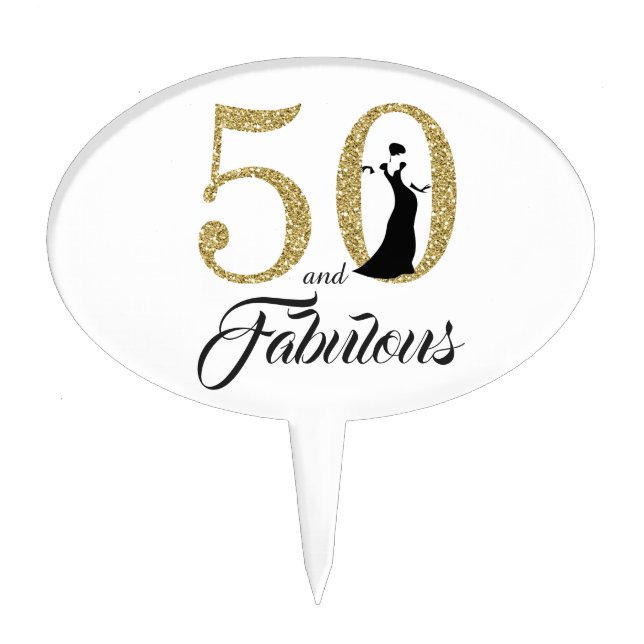 50 and Fabulous 50th birthday Cake Topper (Front)