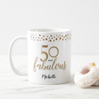 50 and Fabulous 50th birthday confetti gold