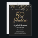 50 and fabulous 50th birthday Custom Invitation<br><div class="desc">Introducing our "50 and Fabulous 50th Birthday Custom Gold Confetti on Black Invitation Template" – a luxurious choice for celebrating this milestone occasion in style. This invitation template features a stunning gold confetti design against a sleek black background, exuding sophistication and elegance. Customize the invitation with the honoree's name and...</div>