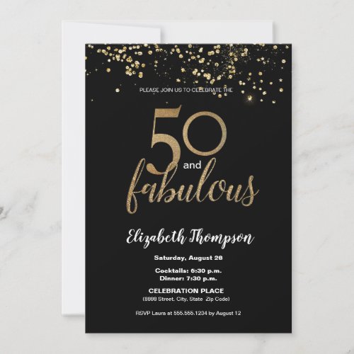 50 and fabulous 50th birthday Custom Invitation