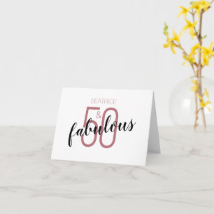 50 and Fabulous 50th Birthday Custom Rose Gold Car Card