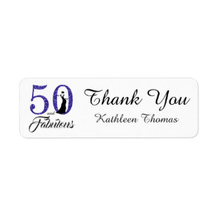 50 and Fabulous 50th Birthday Custom Thank You Label