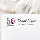 50 and Fabulous 50th Birthday Custom Thank You Label | Zazzle