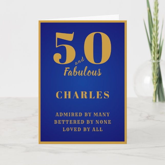 50 and Fabulous 50th Birthday Father Son Granddad Card (Front)