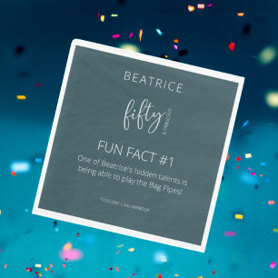 50 and Fabulous 50th Birthday Fun Fact Napkins