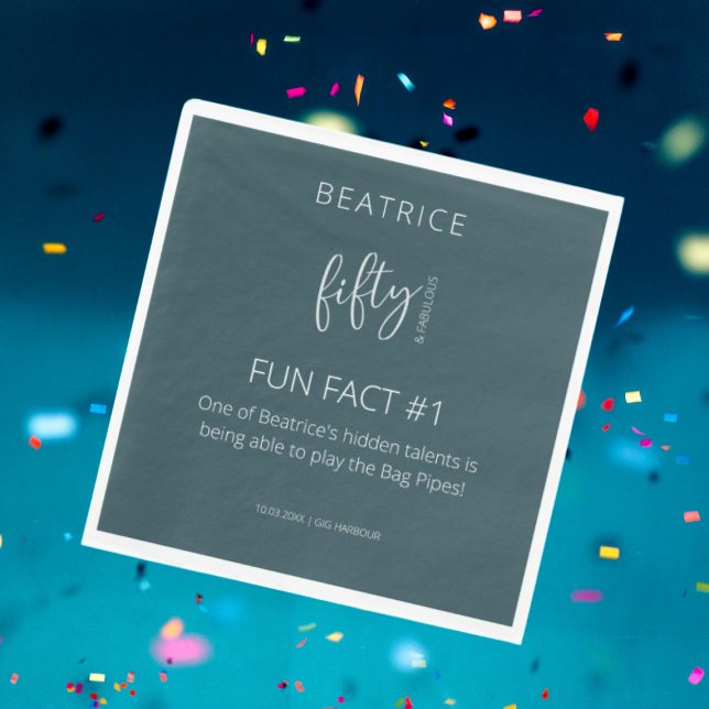 50 and Fabulous 50th Birthday Fun Fact  Napkins (Creator Uploaded)