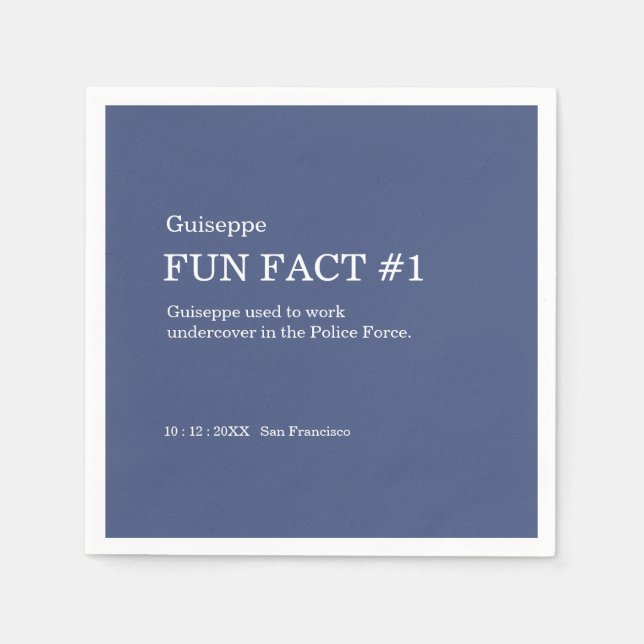 50 and Fabulous 50th Birthday Fun Fact Napkins (Front)