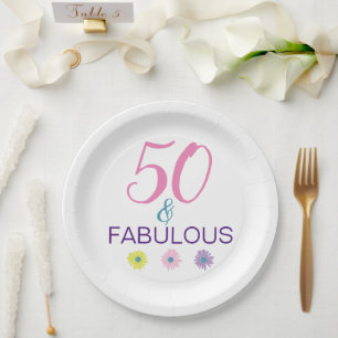 50 and Fabulous 50th Birthday Fun Paper Plates