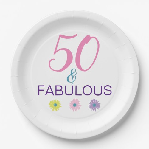 50 and Fabulous 50th Birthday Fun Paper Plates