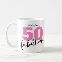 50 and fabulous 50th Birthday gift Fifty pink 