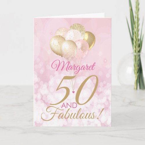 50 and Fabulous 50th Birthday Glitter Balloon
