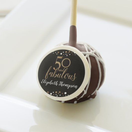 50 and fabulous 50th birthday gold cake pops (Front Insitu)