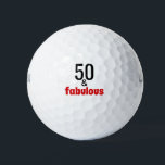 50 and Fabulous | 50th Birthday Golf Balls<br><div class="desc">Trendy "50 and fabulous" red and black typography golf balls. Great for yourself or to give as a 50th birthday gift!</div>