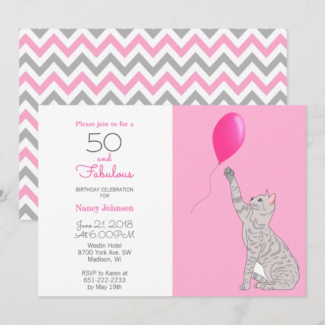 50 And Fabulous 50th Birthday Invitation (Front/Back)