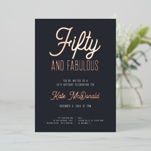 50 and Fabulous 50th Birthday Invitation