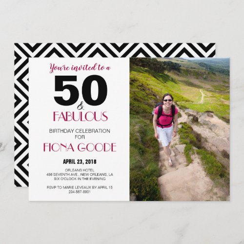 50 and Fabulous 50th Birthday Invitation