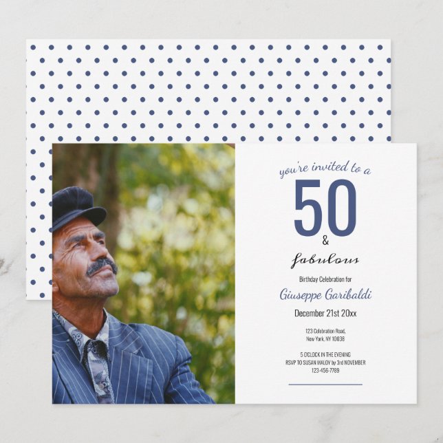 50 and Fabulous 50th Birthday Invitation (Front/Back)