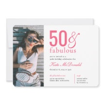 50 and Fabulous 50th Birthday Invitation