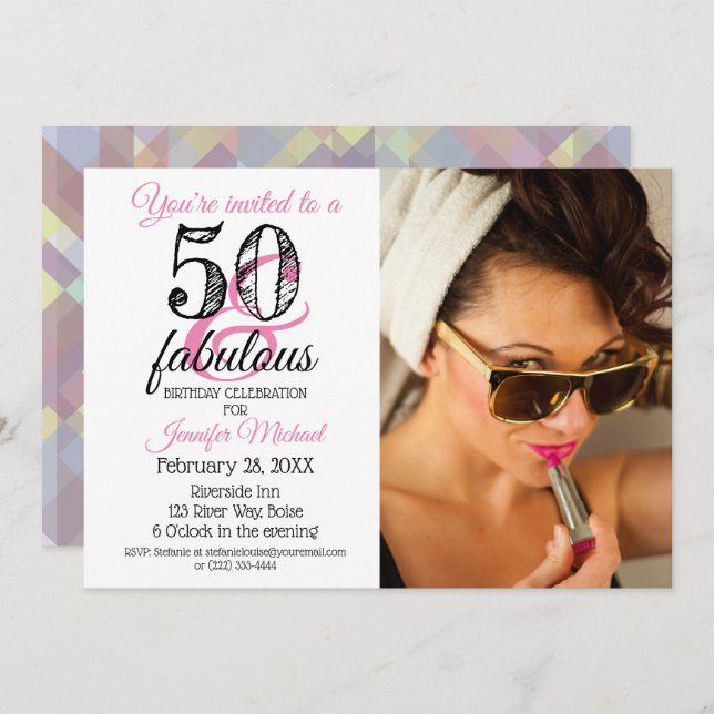 50 and Fabulous 50th Birthday Invitation (Front/Back)