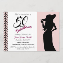 50 and Fabulous 50th Birthday Invitation