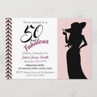 50 and Fabulous 50th Birthday Invitation