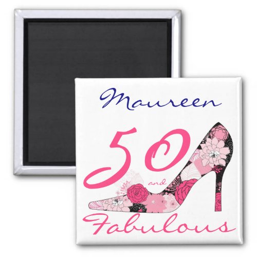 50 and Fabulous 50th Birthday Magnet