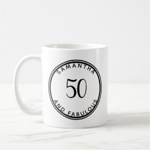 50 And Fabulous 50th Birthday Modern Minimal Coffee Mug