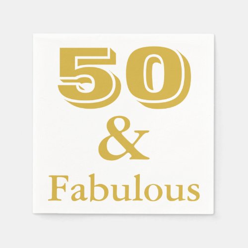 50 and Fabulous 50th Birthday Paper Napkins