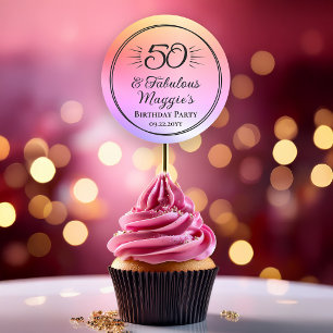 50 and Fabulous 50th Birthday Party Classic Round Sticker