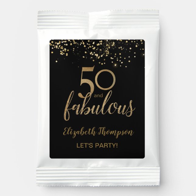 50 and fabulous 50th birthday PARTY Custom Margarita Drink Mix (Front)