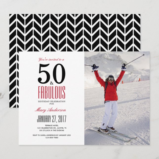 50 and Fabulous | 50th Birthday Party Invitation (Front/Back)