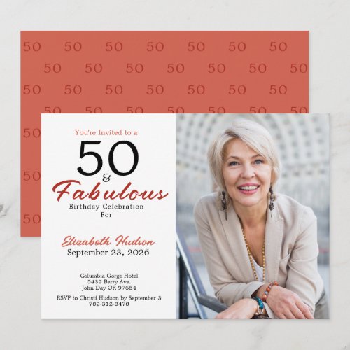 50 and Fabulous | 50th Birthday Party Invitation