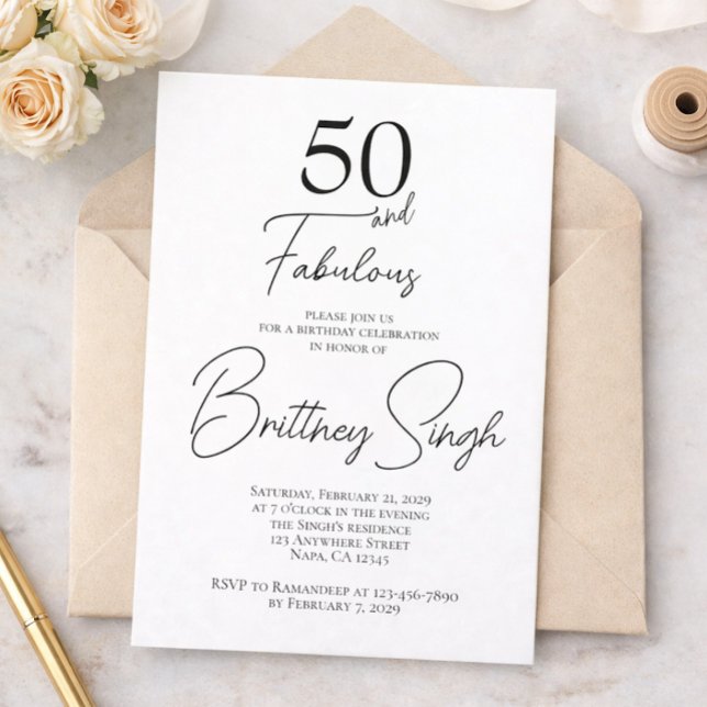 50 and Fabulous | 50th Birthday Party Invitation (Creator Uploaded)