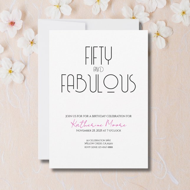 50 and Fabulous | 50th Birthday Party Invitation (Creator Uploaded)